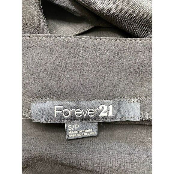 Forever 21 Black Chiffon Sleeveless V Neck‎ Rhinestone Swing Dress Sz Small - Picture 9 of 11